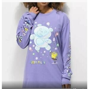 Teddy Fresh x SpongeBob Purple Bubble Graphic Long Sleeve Top Women’s Large